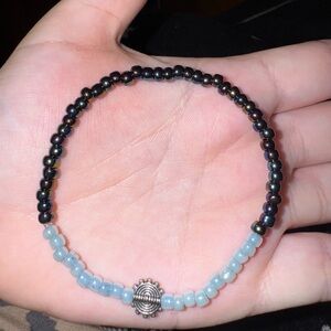 Chic Black and Blue Beaded Bracelet